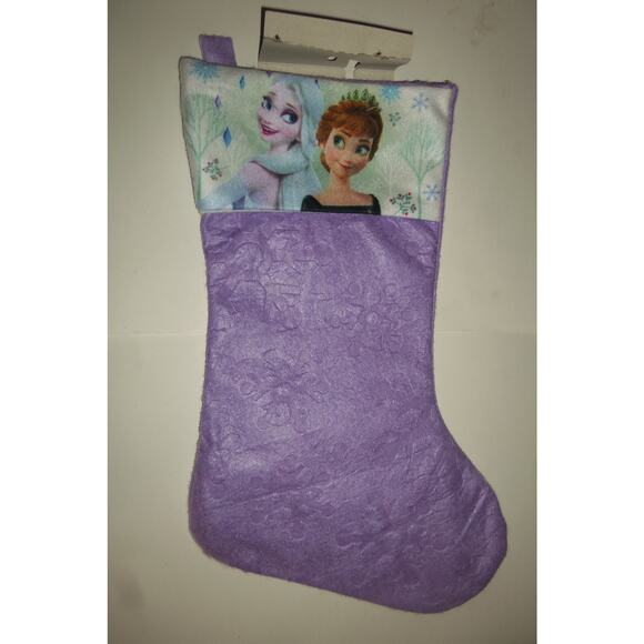 Frozen II Elsa & Anna 16" Purple Felt Christmas Stocking by Ruz - Picture 1 of 1